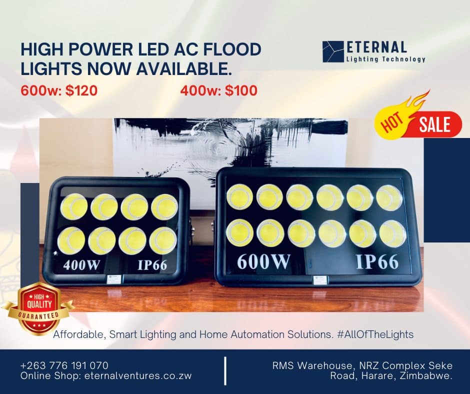 400W and 600W high power LED AC flood lights, IP66 rated